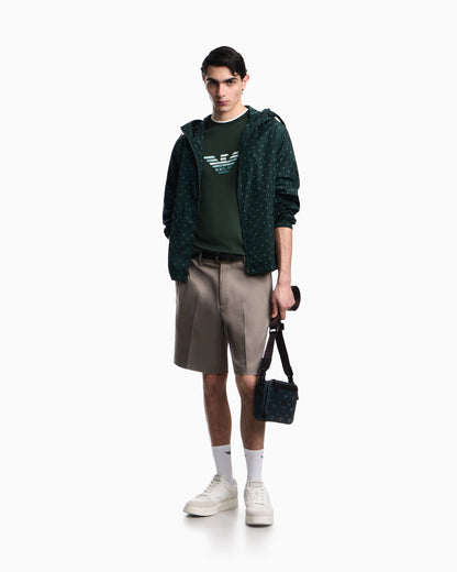 Slim-fit T-shirt in a Lyocell-blend jersey, featuring a gradient eagle embroidery