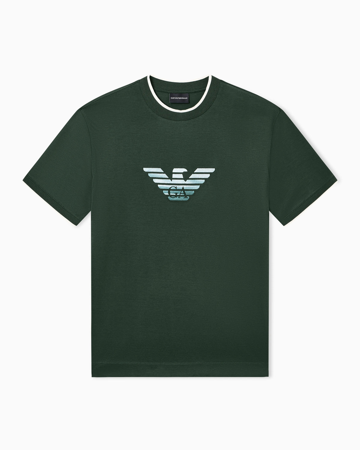 Slim-fit T-shirt in a Lyocell-blend jersey, featuring a gradient eagle embroidery