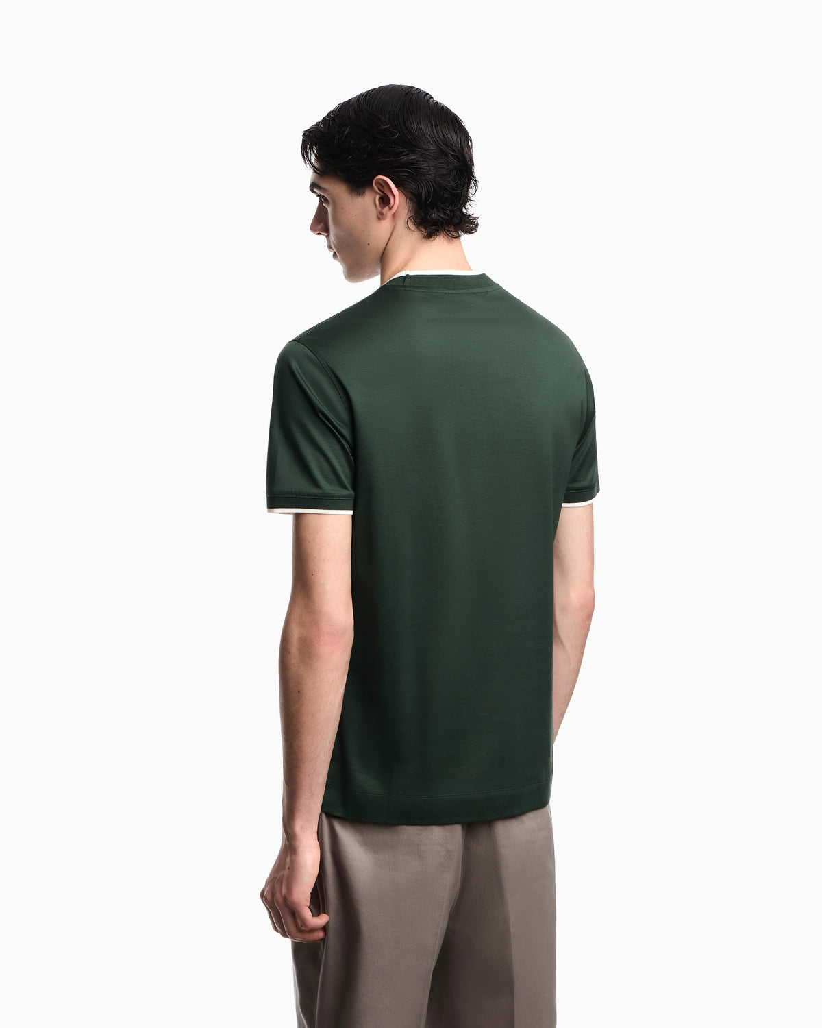 Slim-fit T-shirt in a Lyocell-blend jersey, featuring a gradient eagle embroidery
