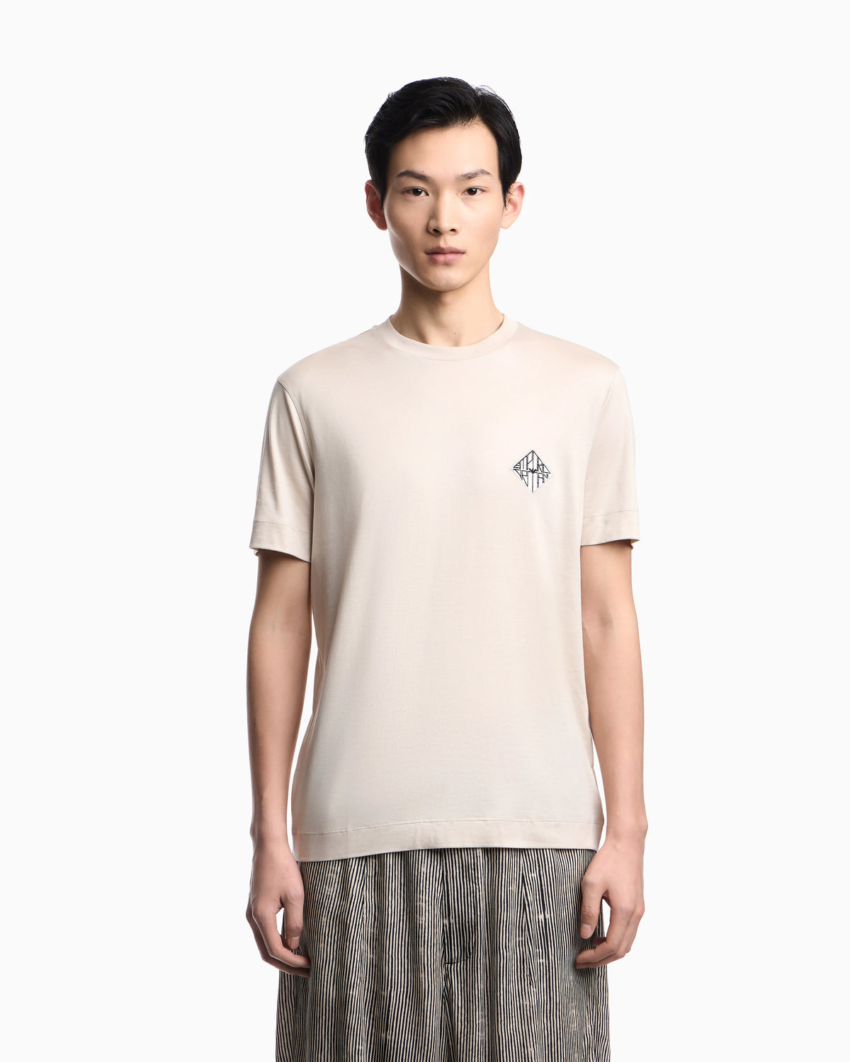 Slim-fit Lyocell-blend jersey T-shirt with logo patch