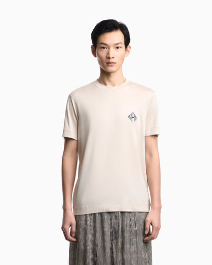 Slim-fit Lyocell-blend jersey T-shirt with logo patch
