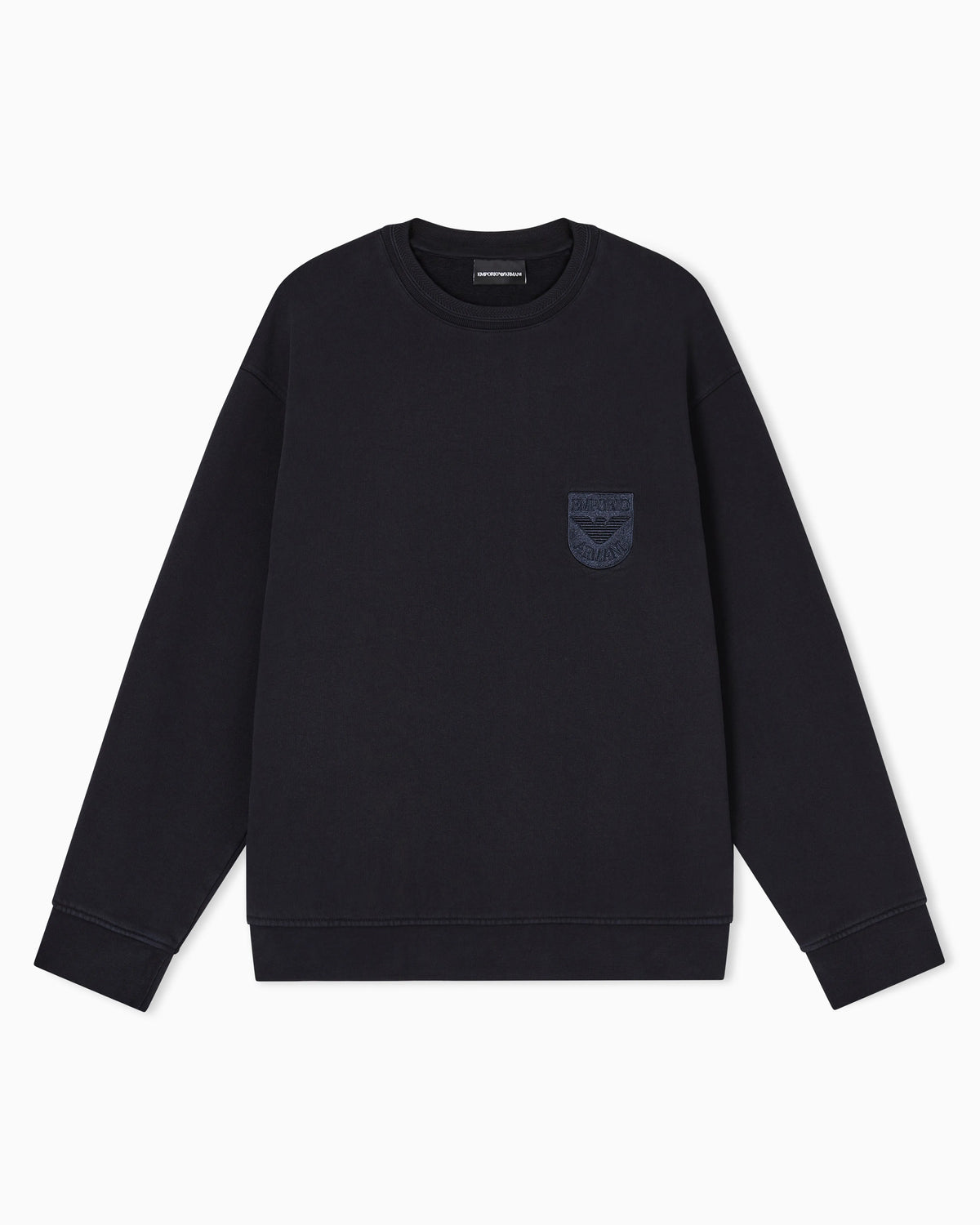 French terry jersey sweatshirt with shield embroidery