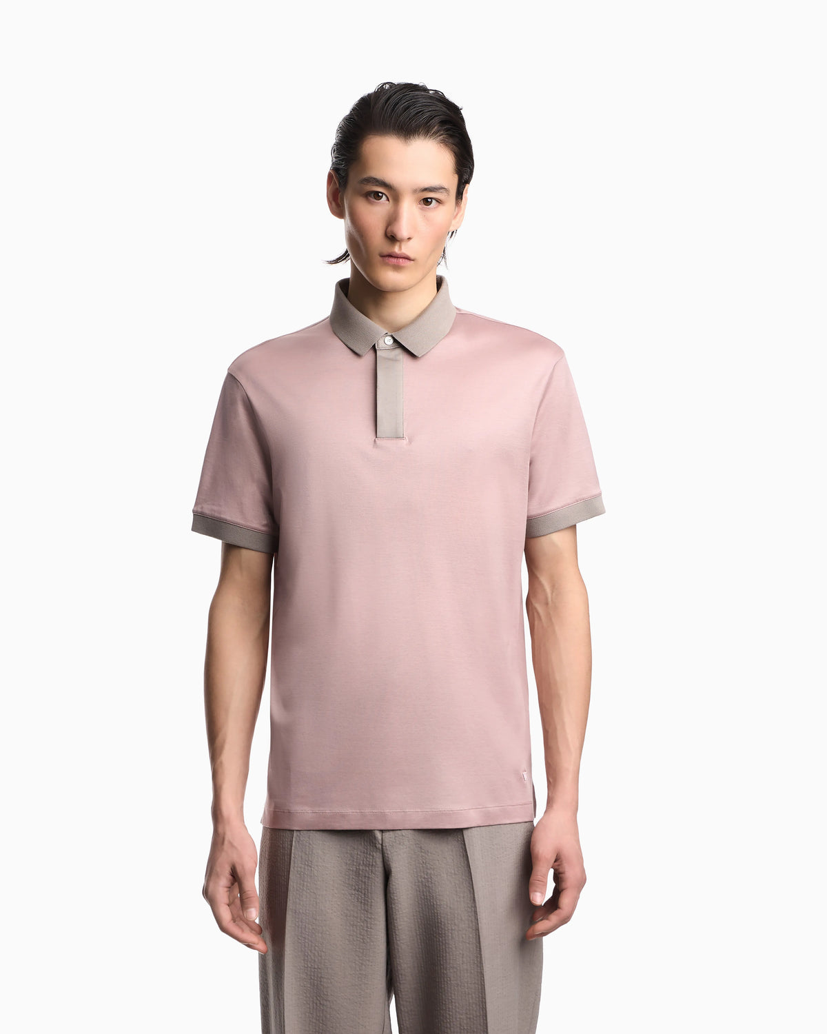 Lyocell-blend jersey polo shirt