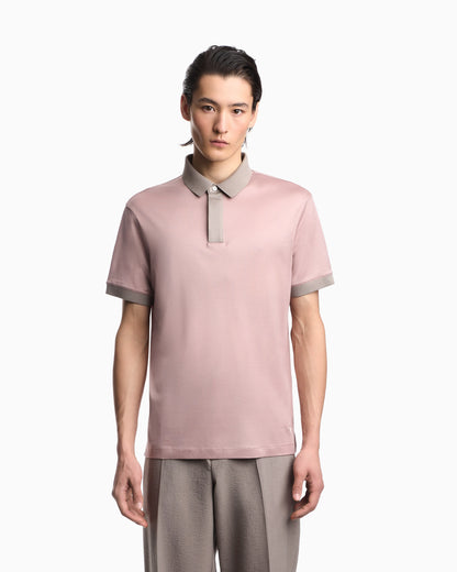 Lyocell-blend jersey polo shirt