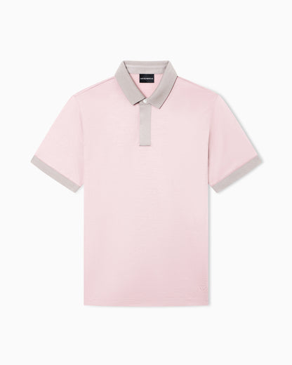 Lyocell-blend jersey polo shirt