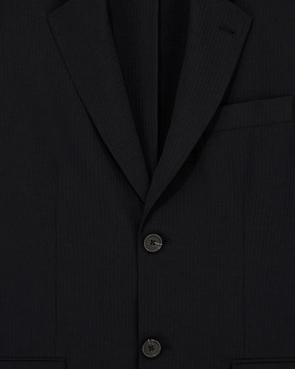 Single-breasted jacket in technical seersucker fabric
