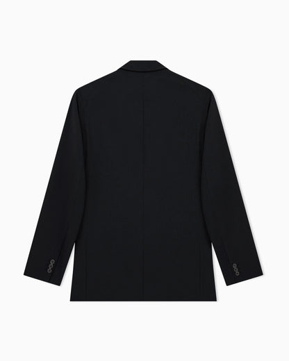 Single-breasted jacket in technical seersucker fabric