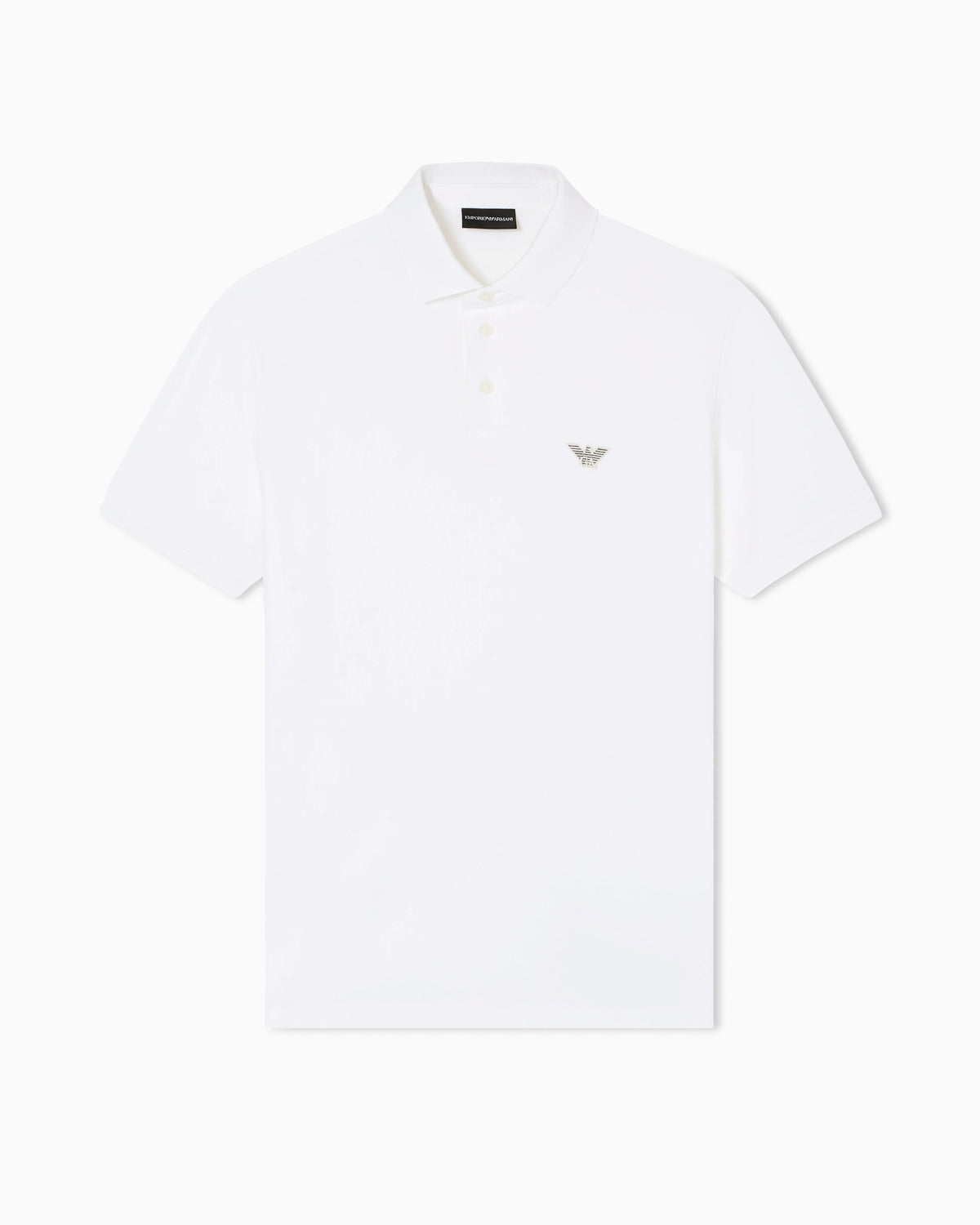 Piqué polo shirt with embroidered eagle