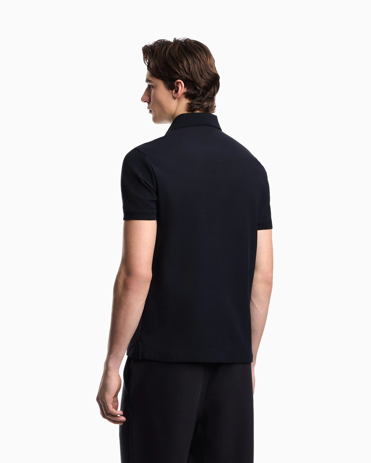 Piqué polo shirt with embroidered eagle