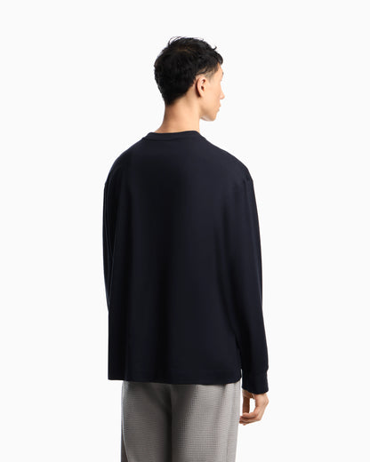 Pima jersey crew-neck jumper