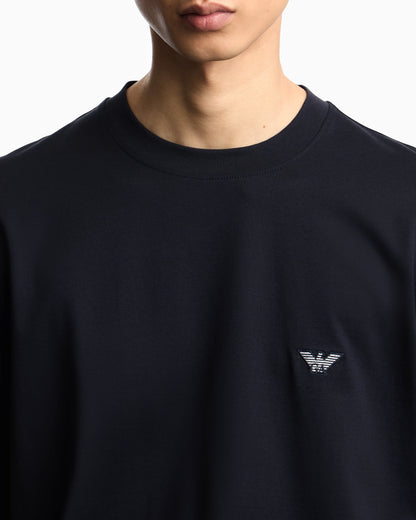 Pima jersey crew-neck jumper