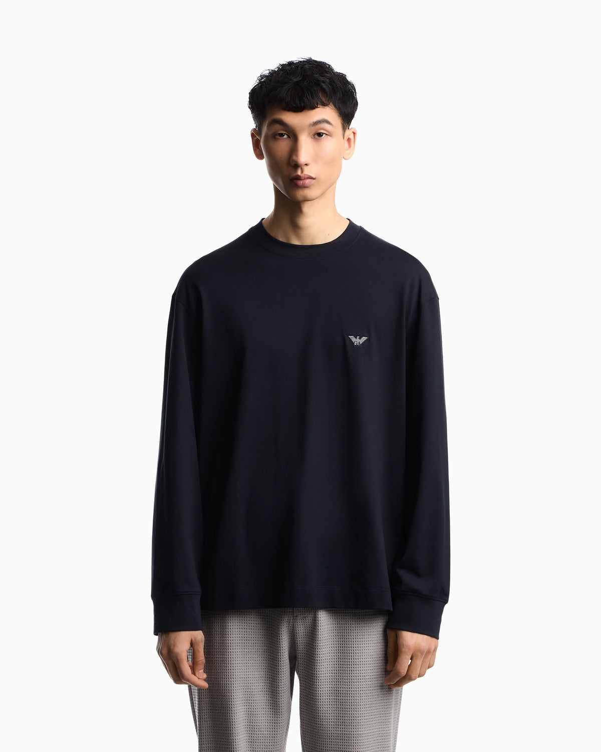 Pima jersey crew-neck jumper