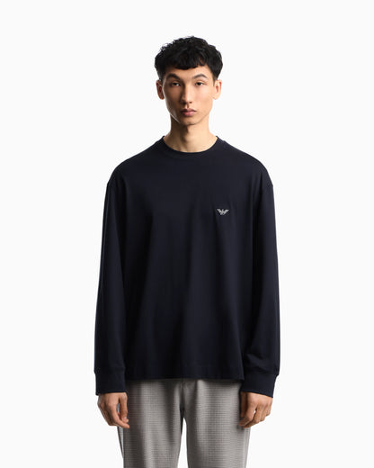Pima jersey crew-neck jumper