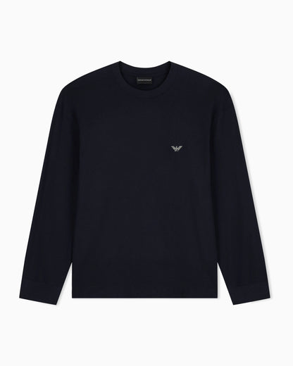 Pima jersey crew-neck jumper