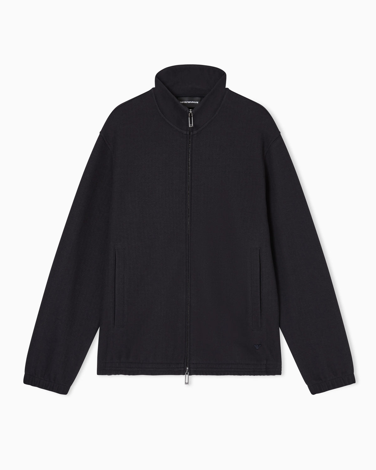 Full-zip sweatshirt in a Lyocell-blend jacquard interlock jersey