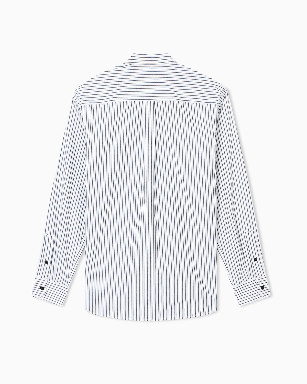 Striped yarn-dyed fabric button-down shirt