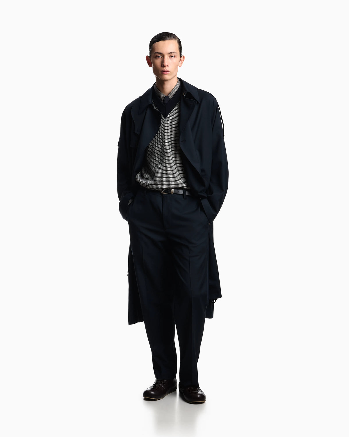 Lyocell-blend jersey shirt with all-over micro-pattern print