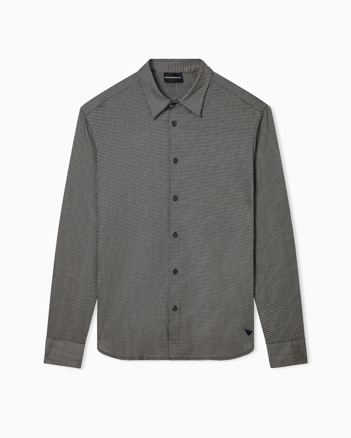 Lyocell-blend jersey shirt with all-over micro-pattern print
