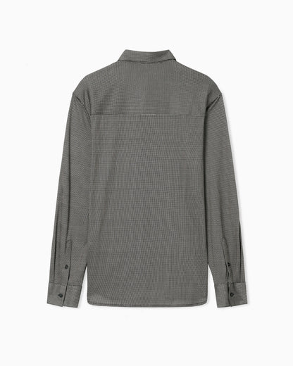 Lyocell-blend jersey shirt with all-over micro-pattern print