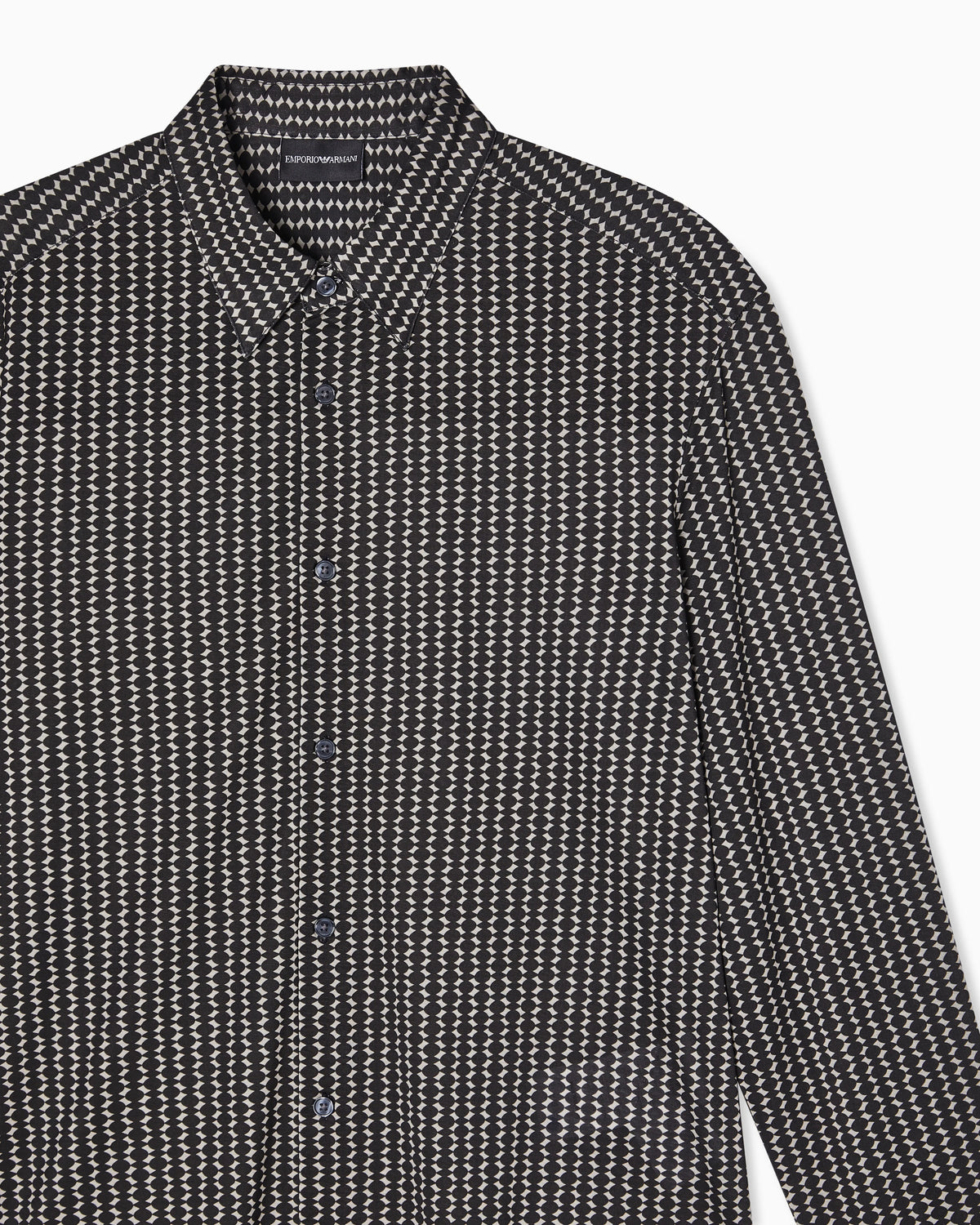 Lyocell-blend jersey shirt with all-over micro-pattern print