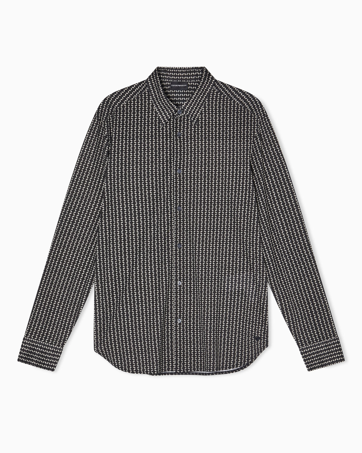 Lyocell-blend jersey shirt with all-over micro-pattern print