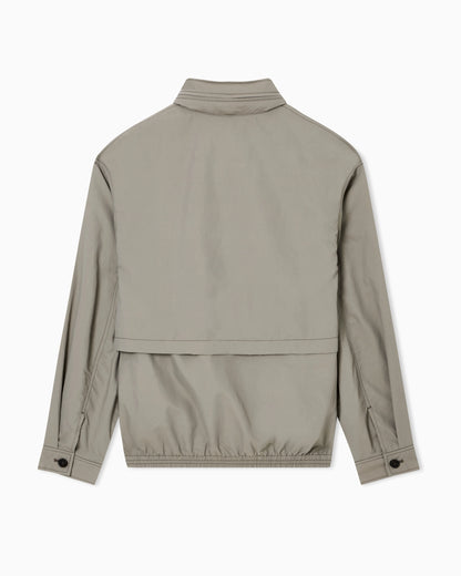 Multi-pocket blouson in silk-blend nylon