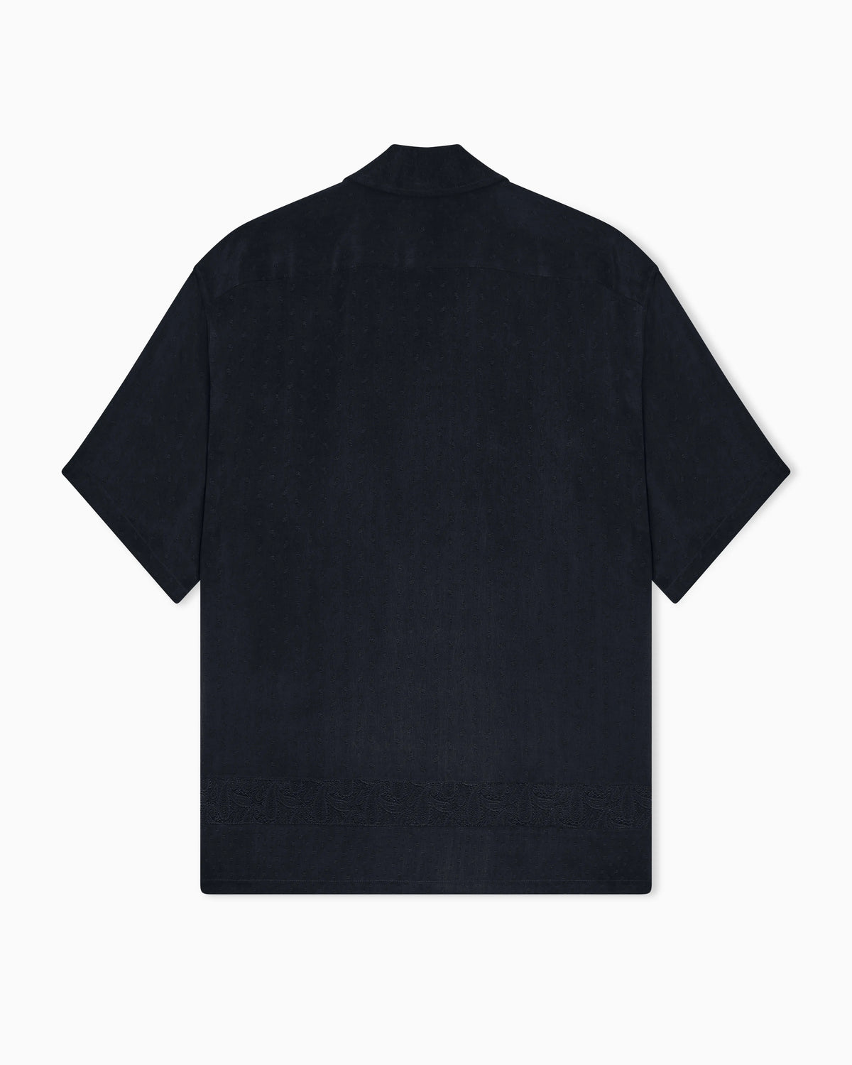 Short-sleeved shirt in cupro blend jacquard with paisley pattern