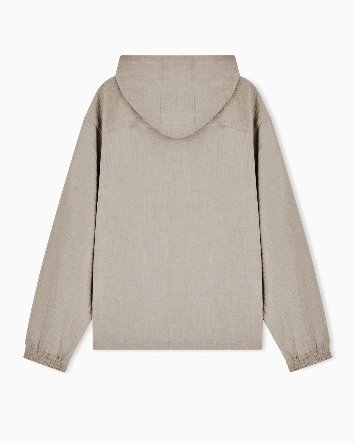 Technical-seersucker fabric hooded blouson