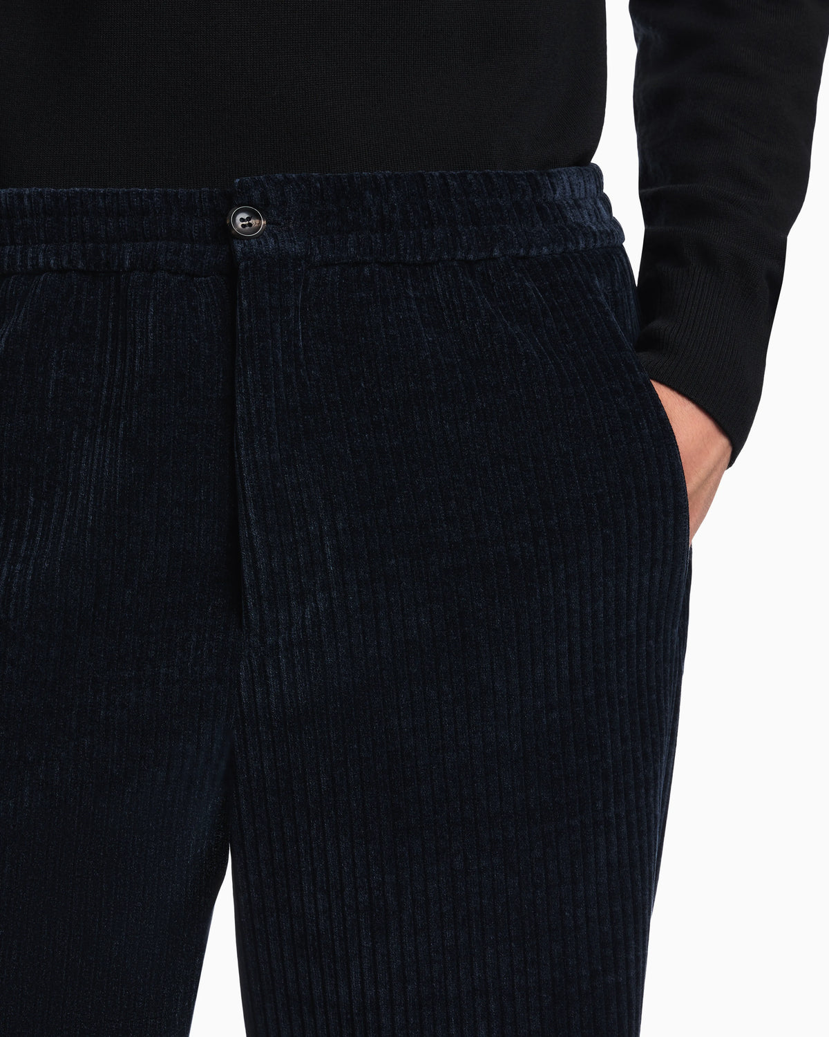 Signature Capsule Collection ribbed chenille trousers