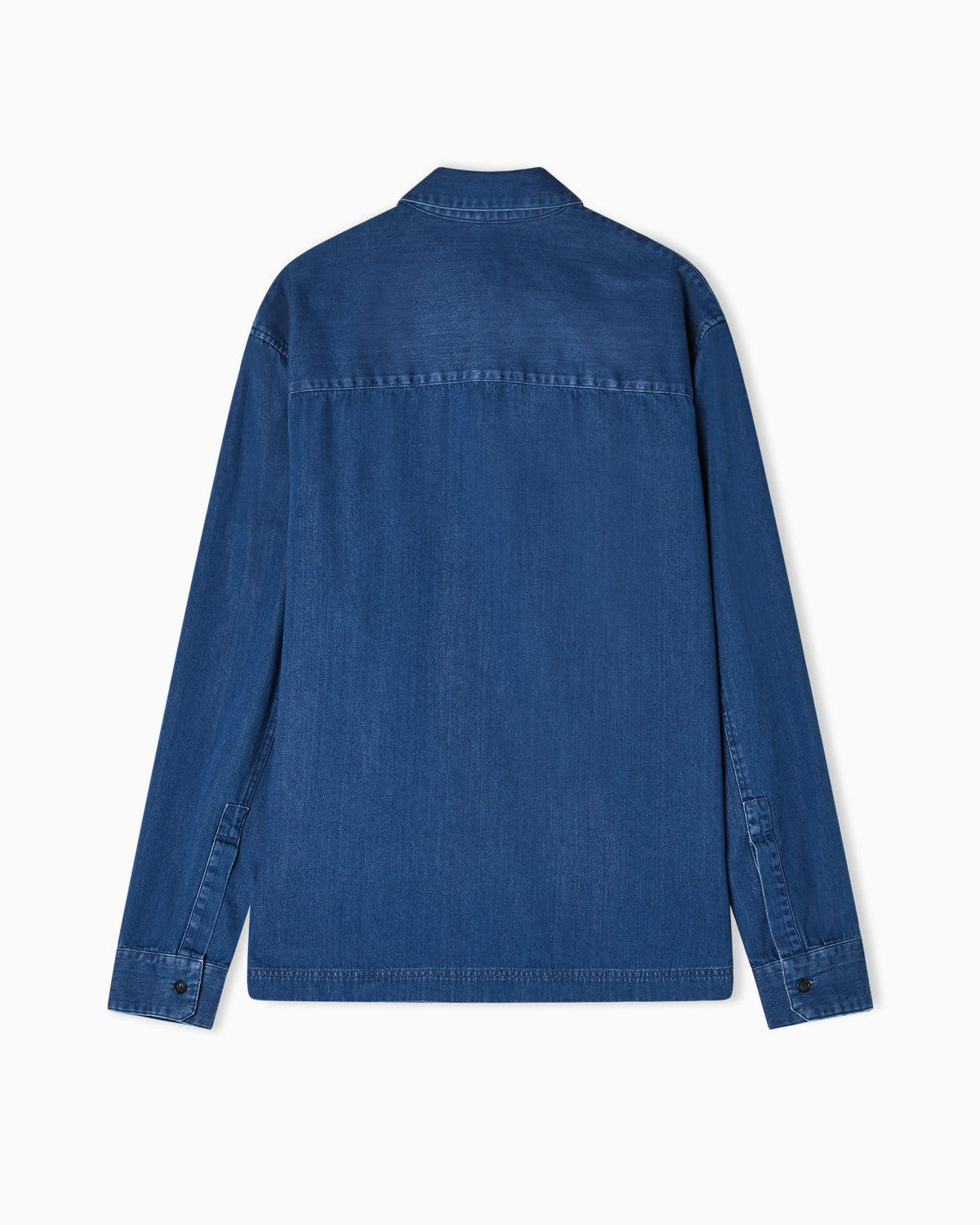 Icon denim polo-collar shirt