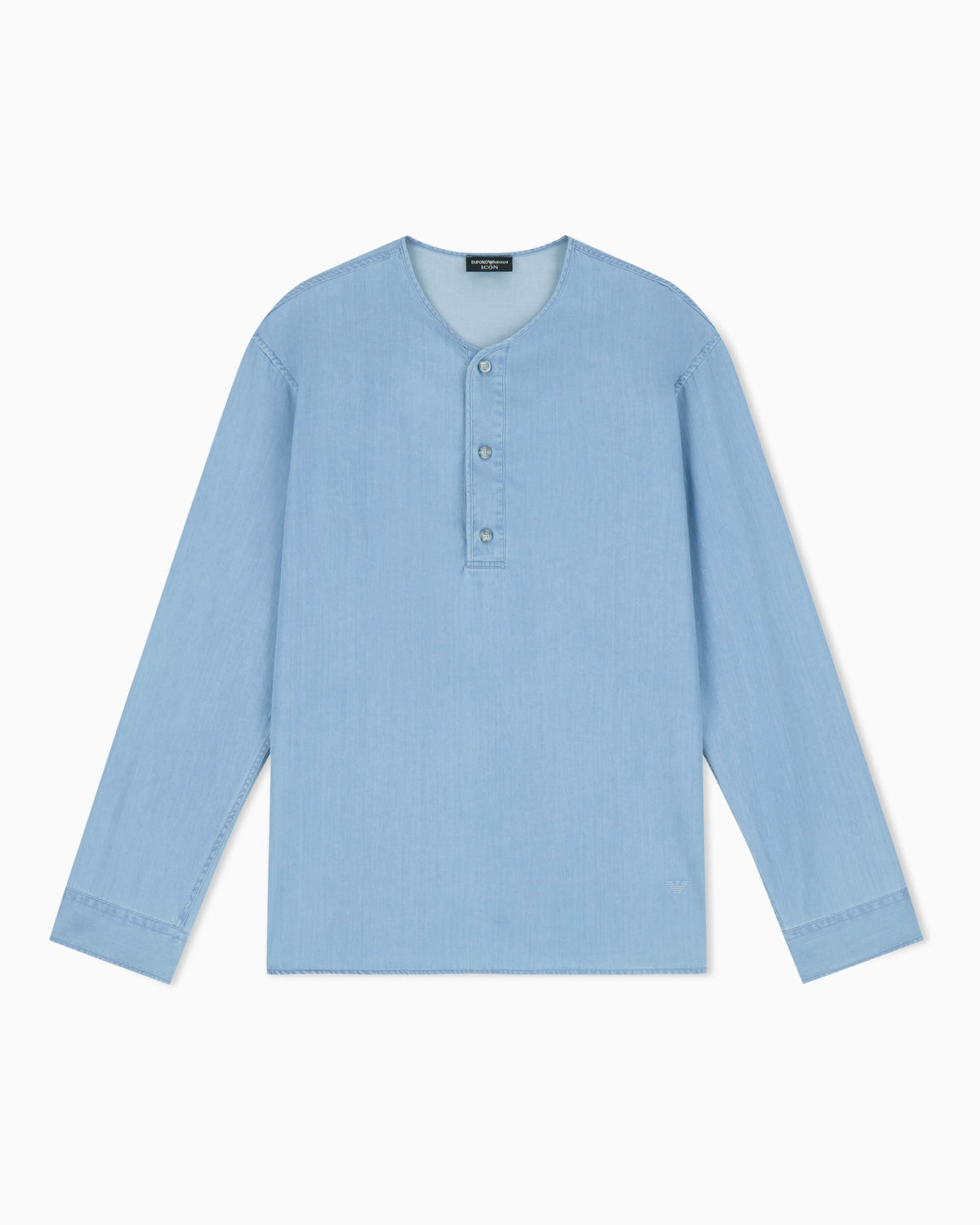 Icon lightweight denim shirt with Henley collar