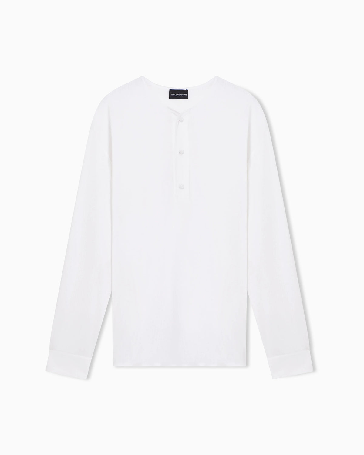 Garment-dyed jersey Henley-collar shirt
