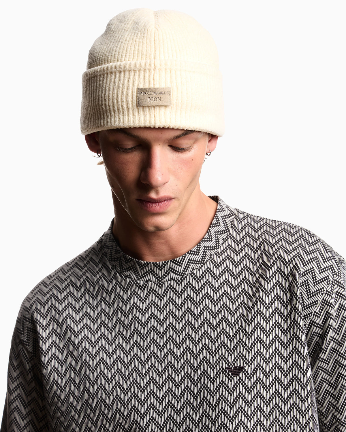 Jersey t-shirt in pure cotton jacquard Capsule Icon