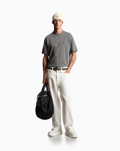 Jersey t-shirt in pure cotton jacquard Capsule Icon