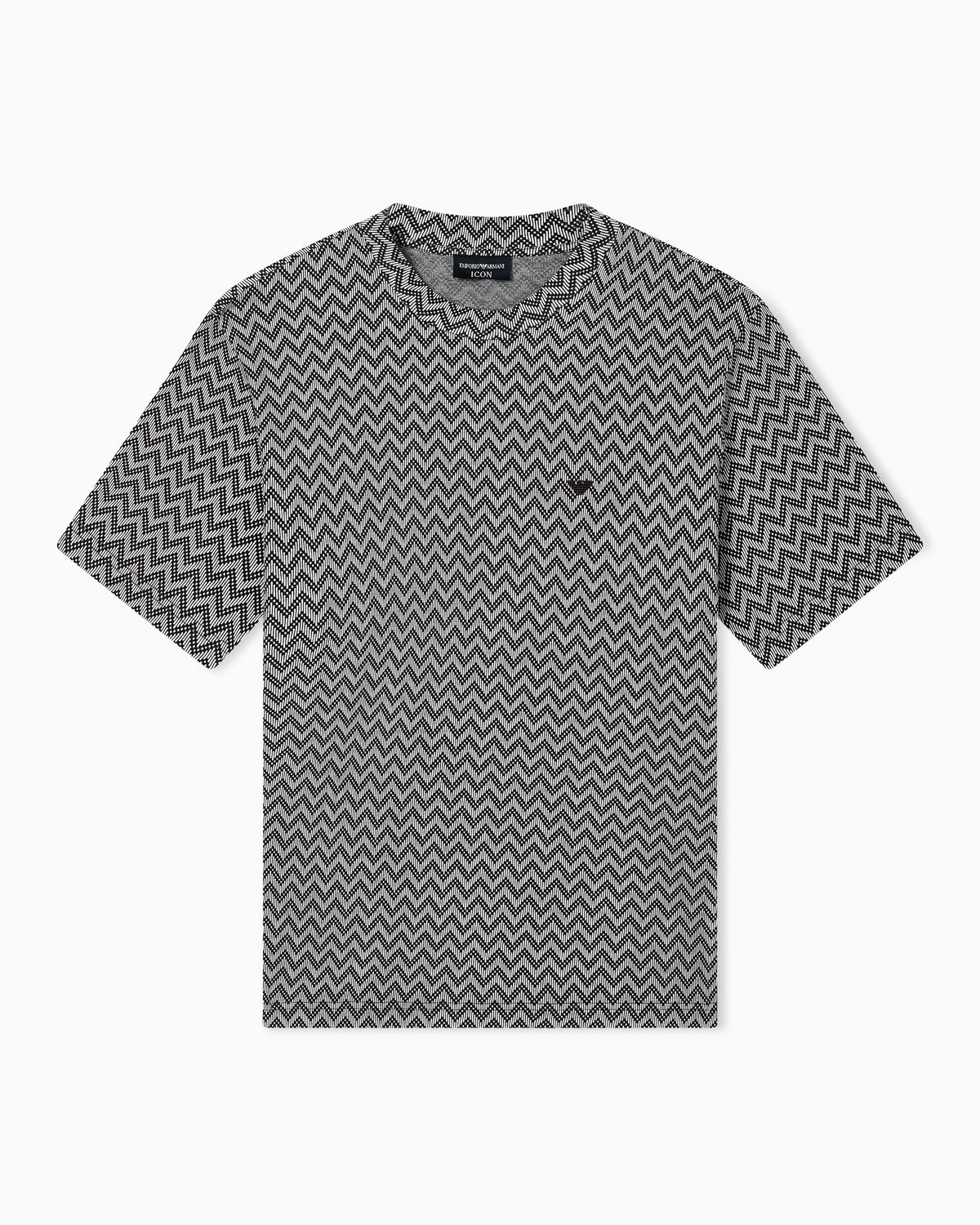 Jersey t-shirt in pure cotton jacquard Capsule Icon