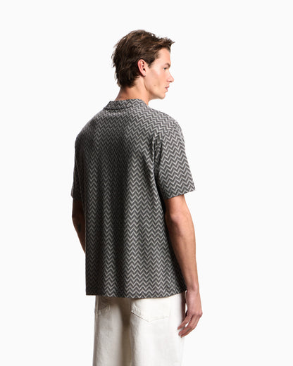 Jersey t-shirt in pure cotton jacquard Capsule Icon