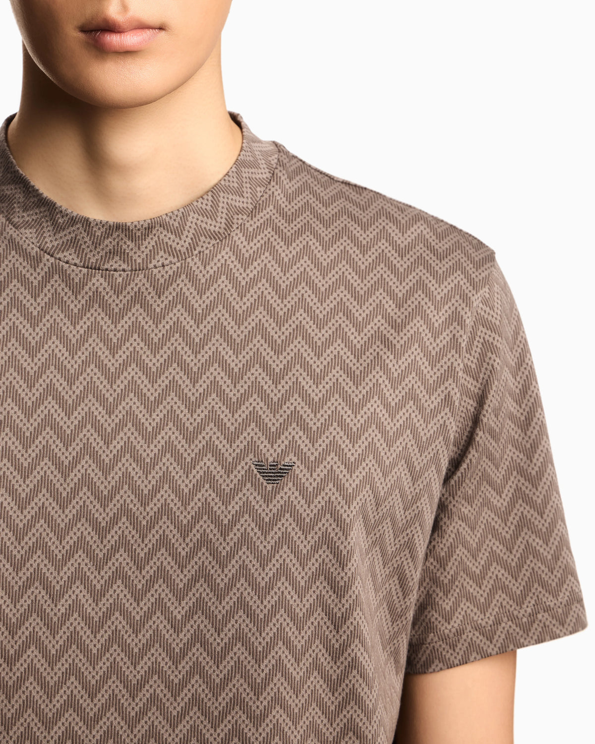 Jersey t-shirt in pure cotton jacquard Capsule Icon