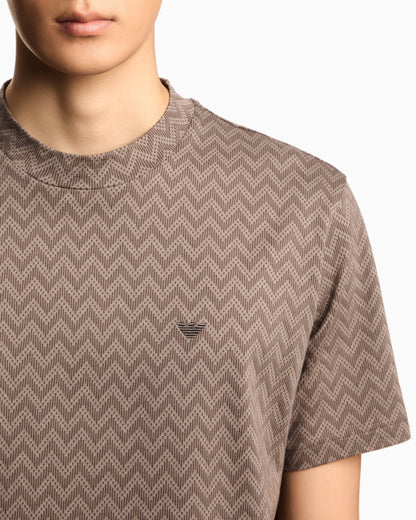 Jersey t-shirt in pure cotton jacquard Capsule Icon