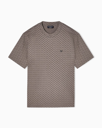 Jersey t-shirt in pure cotton jacquard Capsule Icon