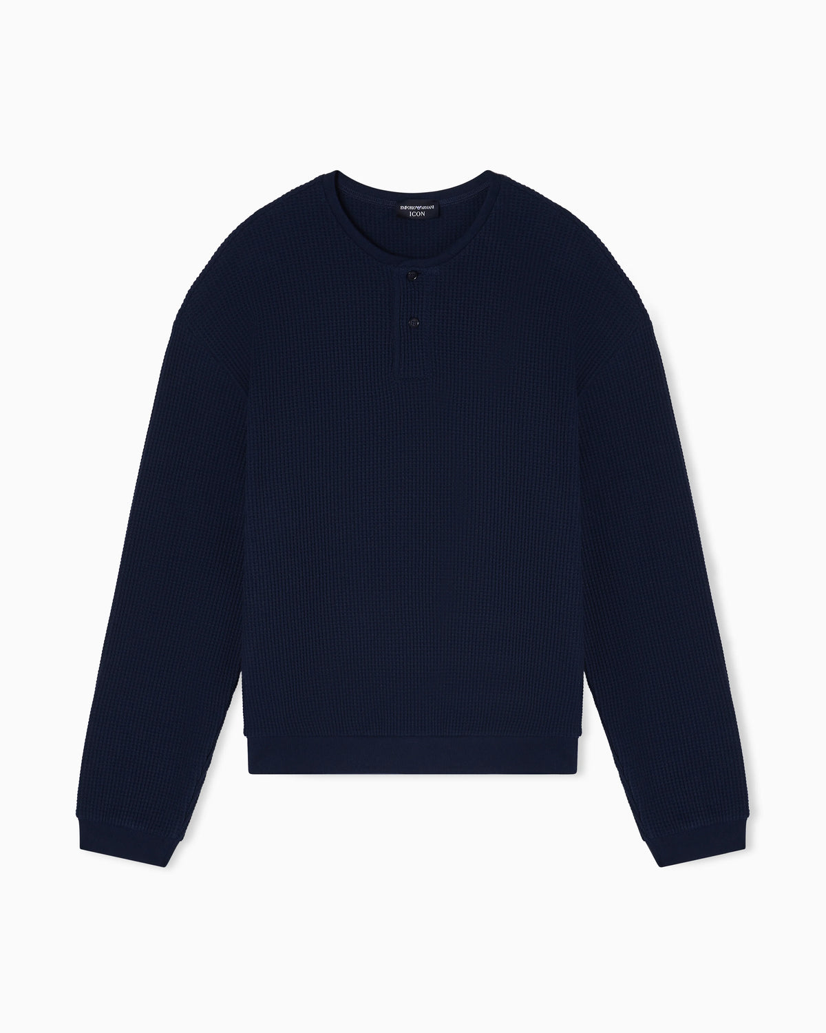 Icon jersey-stitch, Henley-collar sweatshirt