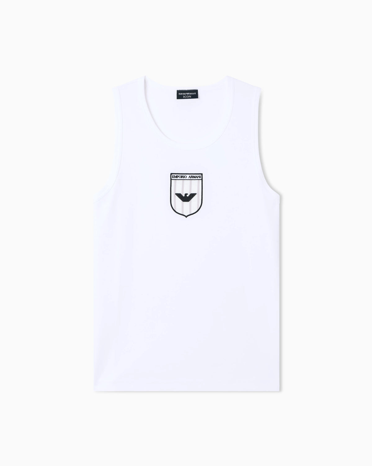 Icon interlock jersey tank top with embroidery