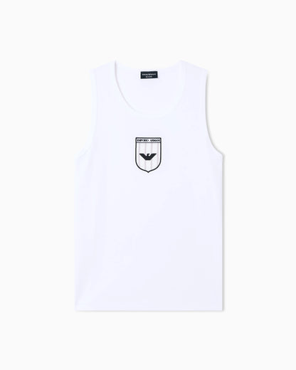 Icon interlock jersey tank top with embroidery