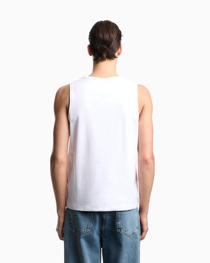 Icon interlock jersey tank top with embroidery