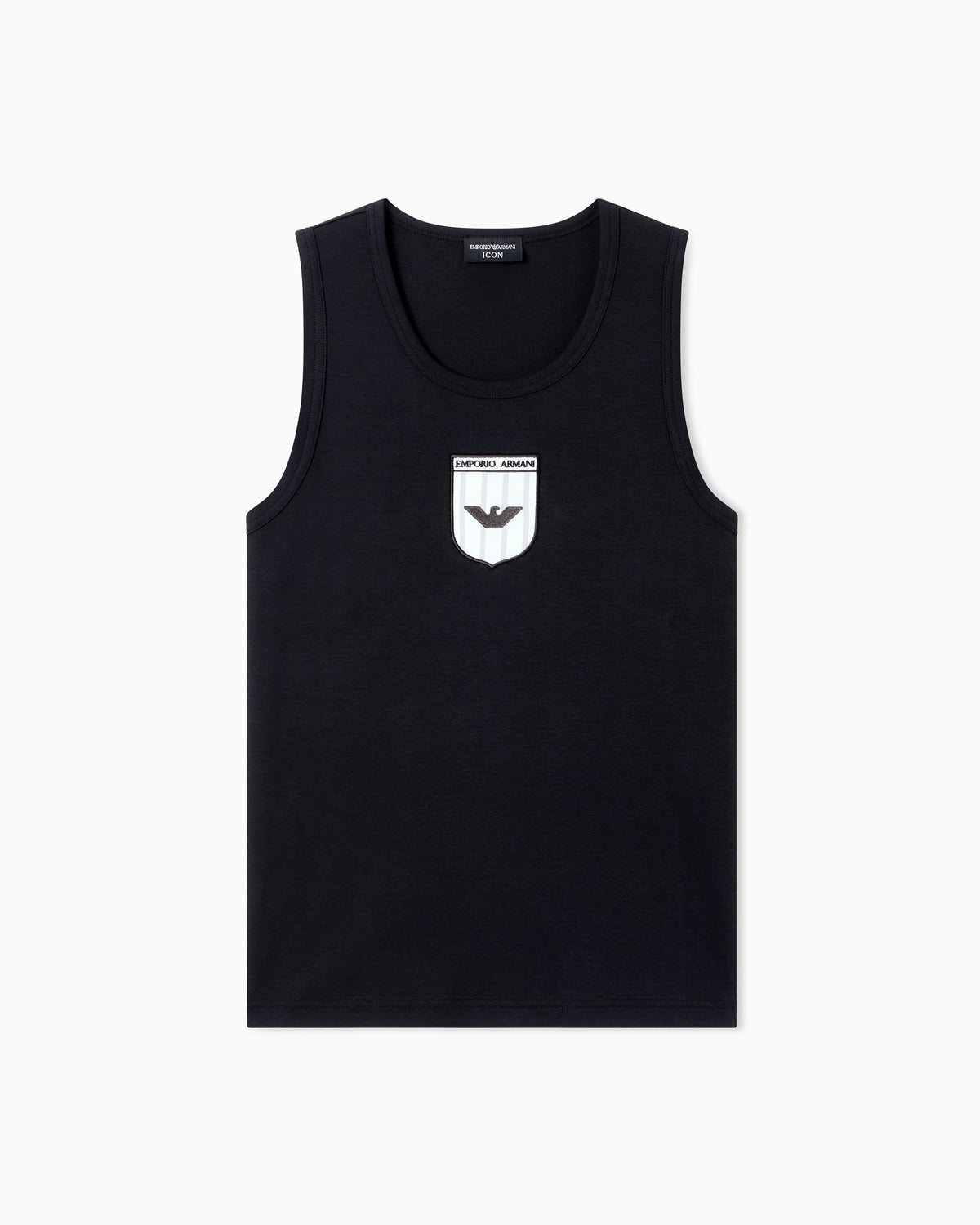 Icon interlock jersey tank top with embroidery