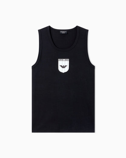 Icon interlock jersey tank top with embroidery