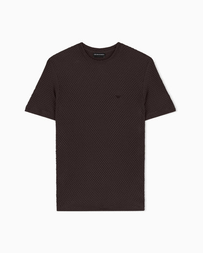 T-shirt in embossed two-way stretch jersey