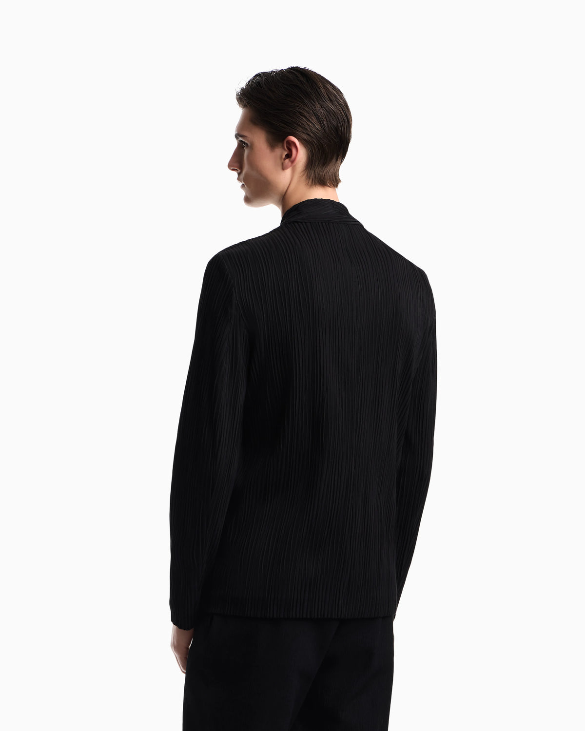 Pleated effect fabric blazer
