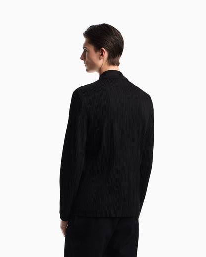 Pleated effect fabric blazer