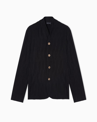 Pleated effect fabric blazer