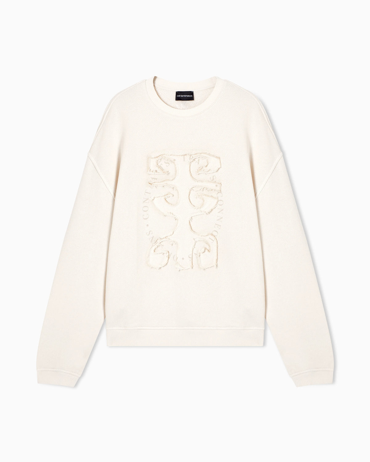 Jersey twill sweatshirt with raw-cut decoration